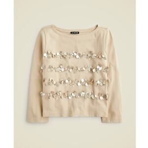 J. Crew Mariner Jersey Long-Sleeve T-Shirt Embellishment Light Khaki S NWT
